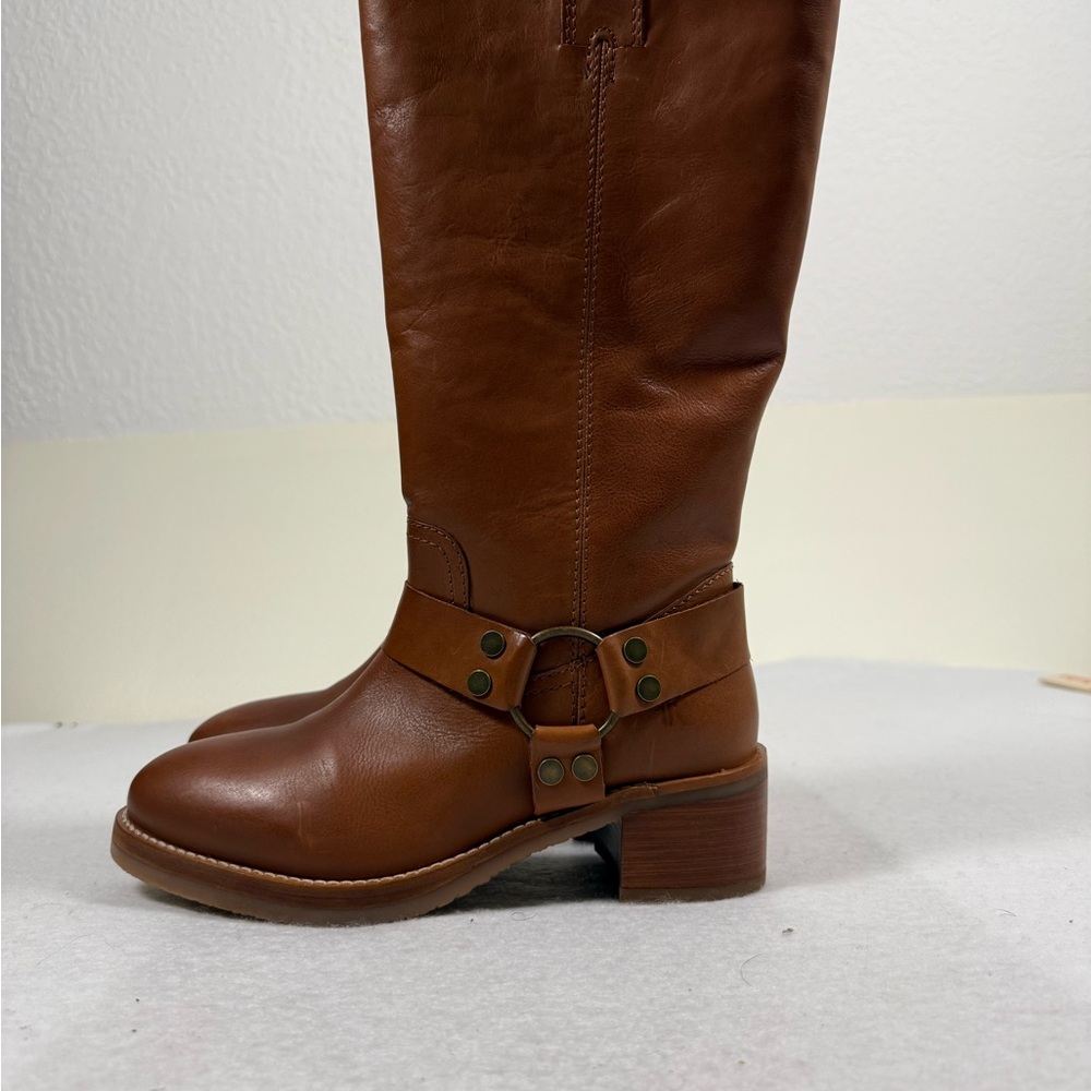Frye Camryn Tall Harness Boots Cognac